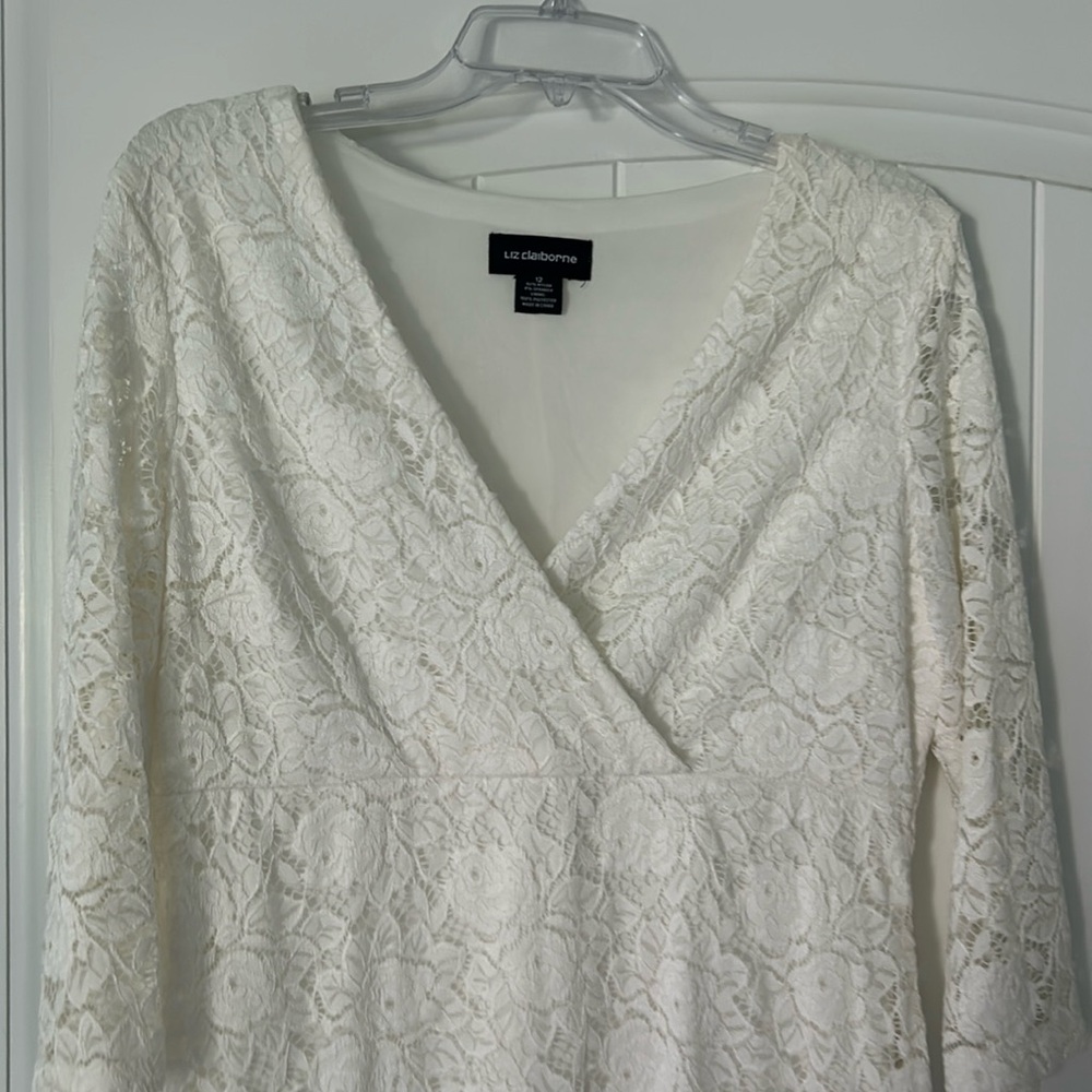 White knee length dress